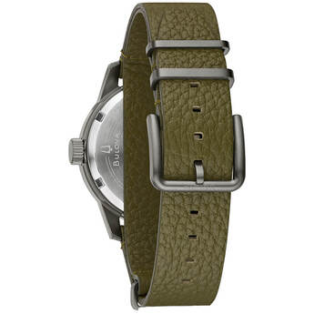 Bulova Mens Hack Watch with Green Leather Strap — thumbnail 4