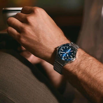Mens Marine Star Series B Automatic Watch - Silver-Tone Stainless/Blue — thumbnail 2