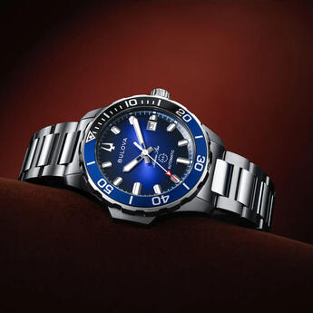 Mens Marine Star Series B Automatic Watch - Silver-Tone Stainless/Blue — thumbnail 3