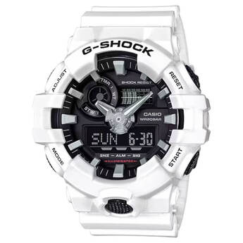 Casio G Shock GA-700 Series Analog Digital Watch - White/Black