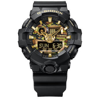 Casio G-Shock GA-700 Series Analog and Digital Black Camo Watch