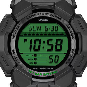 GD-010 Series G-Shock Mens Digital Watch - Black/Green — thumbnail 9