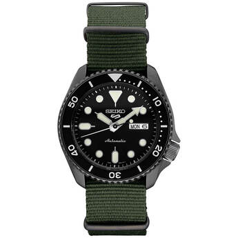 Seiko 5 Sports Green Nylon Strap Watch