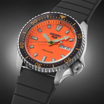 Seiko 5 Sports SKX Collection Automatic Watch - Black/Orange — thumbnail 3