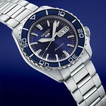 Seiko 5 Sports Automatic Watch - Stainless/Blue — thumbnail 4