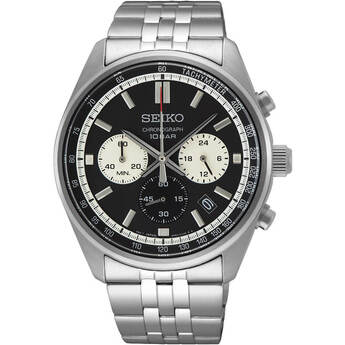 Seiko Essentials Collection Chronograph Quartz Watch - Stainless/Black