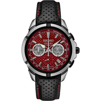 Seiko Coutura Collection Chronograph Quartz Watch - Black/Red