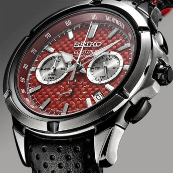Seiko Coutura Collection Chronograph Quartz Watch - Black/Red — thumbnail 2