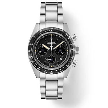 Mens Prospex Speedtimer Solar Chronograph Watch - Stainless Steel/Black