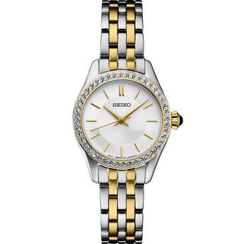 Essentials Crystal Collection Quartz Watch - Two Tone Stainless/White