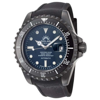 Solar Aqua Men's SA0030.0012 Deep Bay 45mm Blue Dial Automatic Black PVD Watch