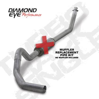 Diamond Eye KIT 4in TB MFLR RPLCMENT PIPE SGL AL: 94-02 DODGE CUMMINS 5.9L