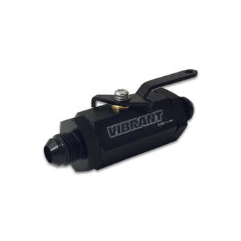 -4AN to -4AN Male Shut Off Valve - Black