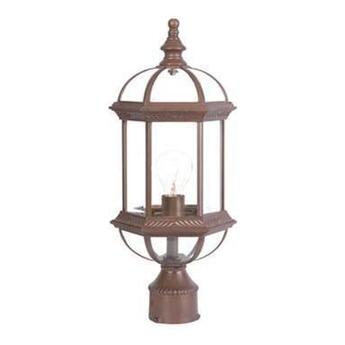One Light Burled Walnut Post Light