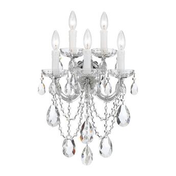 Five Light Polished Chrome Wall Light