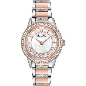Womens Rose Gold Crystal TurnStyle Watch