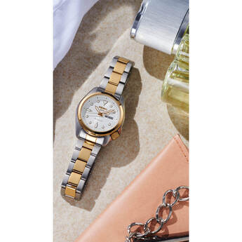 Seiko 5 Womens Sports Collection Watch - Stainless Steel/Gold — thumbnail 4