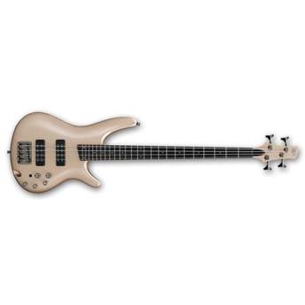 Ibanez SR Standard Series SR300E 4-String Electric Bass Guitar, 24 Frets, Bolt-On SR4 5-Piece Maple/Rosewood Neck, Rosewood Fretboard, Passive Pickup, Champagne Gold