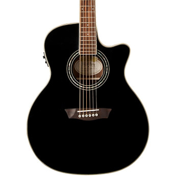 Washburn WGC18CE Grand Auditorium Acoustic-Electric Guitar Gloss Black