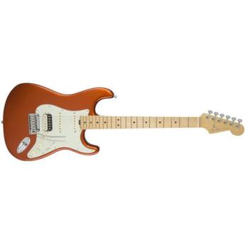 Fender American Deluxe Elite Stratocaster HSS Shawbucker Electric Guitar, 22 Frets, Modern C to D Neck, Maple Fingerboard, Gloss Polyurethane, Autumn Blaze Metallic