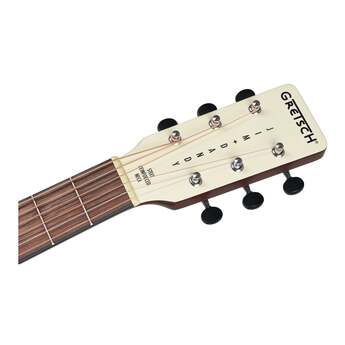 Gretsch Jim Dandy Parlor LTD with Walnut Fingerboard and Tortoise Pickguard (Vintage White) — thumbnail 4