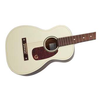 Gretsch Jim Dandy Parlor LTD with Walnut Fingerboard and Tortoise Pickguard (Vintage White) — thumbnail 7