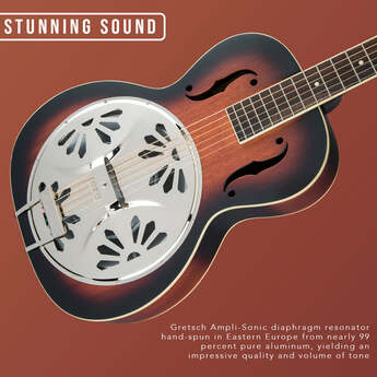 Gretsch G9220 Bobtail Round-Neck Resonator Guitar, 2-Color Sunburst — thumbnail 8