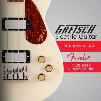Gretsch Streamliner Jet Club Single-Cut 4-String Bass Guitar Vintage White — thumbnail 2