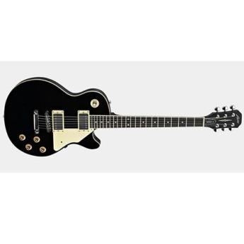 Austin AS Super 6 Pro Series Single Cutaway Carved Top Electric Guitar, Black