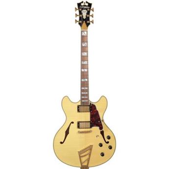 DAngelico Guitars Excel DC 2018 16" Double Cutaway Semi Hollow Electric Guitar with Stairstep Tailpiece, 22 Frets, C-Shape Neck, Pau Ferro Fingerboard, Natural