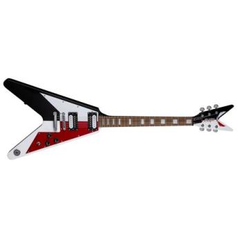 Dean Michael Schenker Festival 6-String Electric Guitar, 22 Frets, C Shape Neck, Jatoba Fretboard, Red, Black & White