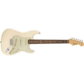fender Fender American Original 60s Stratocaster 6-String Electric Guitar, 21 Frets, Thick "C" Neck, Round-Laminated Rosewood Fingerboard, Gloss Nitrocellulose Lacquer, Olympic White