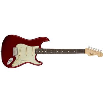 fender Fender American Original 60s Stratocaster 6-String Electric Guitar, 21 Frets, Thick "C" Neck, Round-Laminated Rosewood Fingerboard, Gloss Nitrocellulose Lacquer, Candy Apple Red