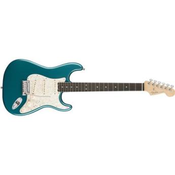 fender Fender American Elite Stratocaster 6-String Electric Guitar, 22 Frets, Modern "C" to "D" Shape Neck, Ebony Fingerboard, Gloss Polyurethane, Ocean Turquoise