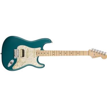 fender Fender American Elite Stratocaster HSS Shawbucker 6-String Electric Guitar, 22 Frets, Modern "C" to "D" Shape Neck, Maple Fingerboard, Gloss Polyurethane, Ocean Turquoise