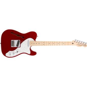 Fender Deluxe Telecaster Thinline Electric Guitar, 22 Frets, Modern C Neck, Maple Fingerboard, Gloss Polyester, Candy Apple Red