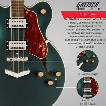 Gretsch G2622 Streamliner Center Block Double-Cut (Cadillac Green) — thumbnail 4