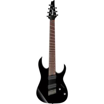 ibanez Ibanez RG Iron Label Multi Scale 2018 7 String Electric Guitar, 24 Frets, Maple/Walnut Neck, Jatoba Fingerboard, Black