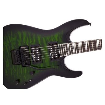Jackson JS Series Dinky Arch Top JS32Q DKA Guitar, Transparent Green Burst — thumbnail 4