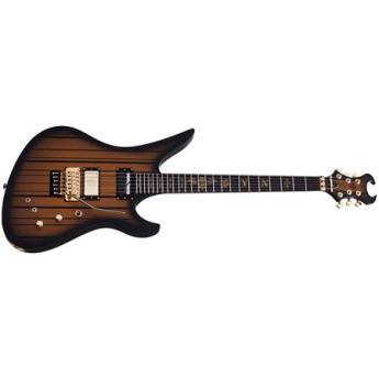 schecter Schecter Synyster Custom-S 6-String Electric Guitar, 24 Frets, Ultra Thin "C" Shape Neck, Ebony Fretboard, Satin Gold Burst