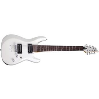 schecter Schecter C-7 Deluxe 7-String Solid-Body Electric Guitar, 24 Frets, Thin C Shape Neck, Rosewood Fretboard, Satin White