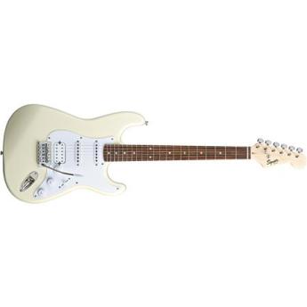 Squier Bullet Strat Electric Guitar with Tremolo Arm and HSS Pickup, 21 Frets, C Shape Neck, Rosewood Fingerboard, Passive Pickup, Polyurethane, Arctic White