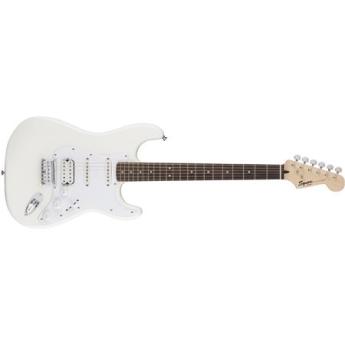 Squier Bullet Stratocaster HSS Electric Guitar, 21 Frets, "C" Shape Neck, Indian Laurel Fingerboard, Hard Tail Bridge, Polyurethane, Arctic White
