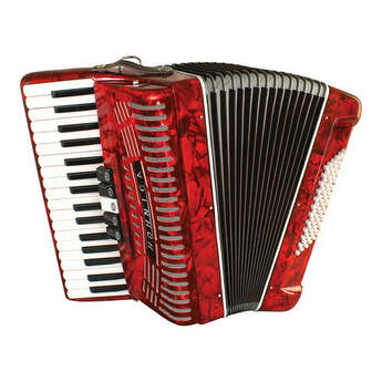 Hohner 72 Bass Entry Level Piano Accordion Red