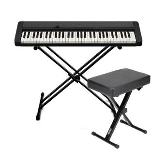 Casio Casiotone CT-S1 61-Key Touch Response Portable Keyboard (Black) with Accs