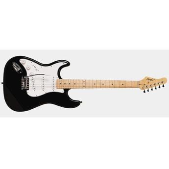 Austin AST100 Series Left Handed Classic Double Cutaway Electric Guitar, Black
