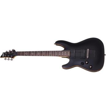 schecter Schecter Demon-6 6-String Left Handed Electric Guitar, 24 Frets, Thin C Shape Neck, Rosewood Fretboard, Active Pickup, Satin Black