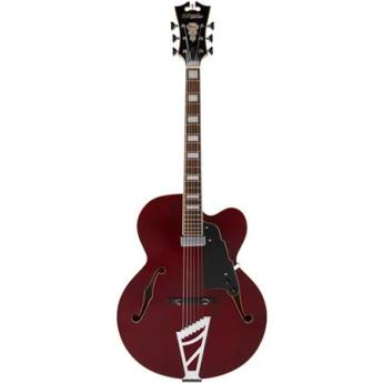 DAngelico Guitars Premier EXL-1 17" Single Cutaway Fully-Hollowbody Jazz Box Electric Guitar with Stairstep Tailpiece, 22 Frets, "C" Shape Neck, Rosewood Fingerboard, Trans Wine