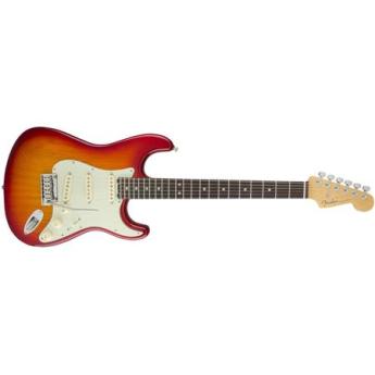 Fender American Elite Stratocaster Electric Guitar, 22 Frets, Modern C to D Neck, Rosewood Fingerboard, Gloss Polyurethane, Aged Cherry Burst