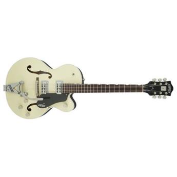 Gretsch G6118T Players Edition Anniversary Electric Guitar with String-Thru Bigsby, 22 Frets, "U" Neck, Rosewood Fingerboard, FilterTron Pickups, 2-Tone Lotus Ivory and Charcoal Metallic